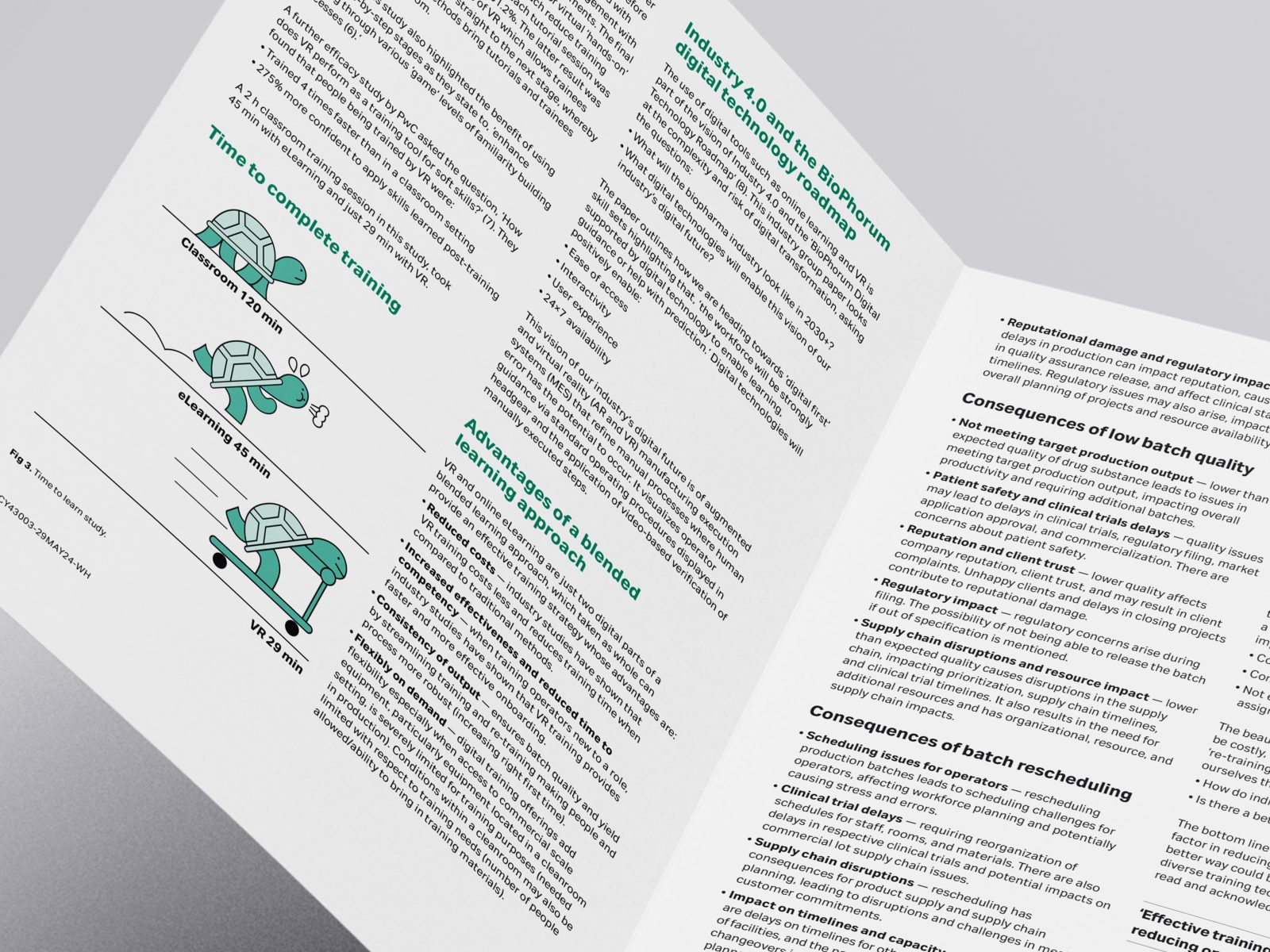 Close up of brochure page